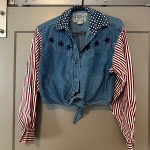 Jean crop top 4th of July